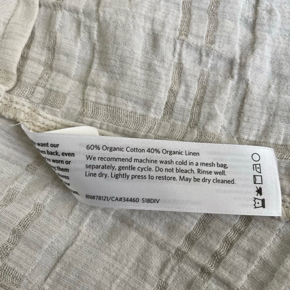 Eileen Fisher Women's L Linen Blend Gauze Cardigan Windowpane Plaid Lightweight - Picture 8 of 11